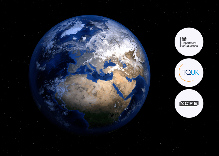 A view of Earth from space highlights Europe, the Middle East, and parts of Africa and Asia, showcasing the planet’s geography and interconnected environment.